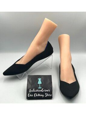 Rothy's Women's  Black The Pointed Toe Knit Ballet Flats Size 11 3332